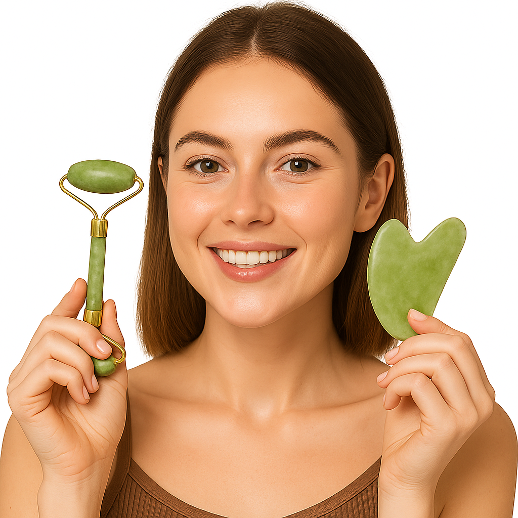 GloUp™ Jade Roller + Gua Sha Set